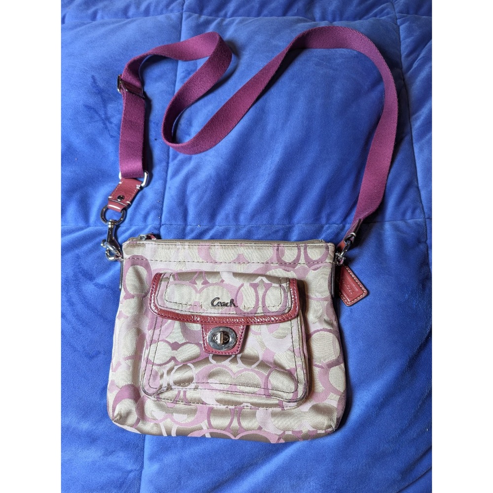 Coach Penelope Signature Jacquard Turnlock Swingpack Crossbody Y2K W/Hangtag